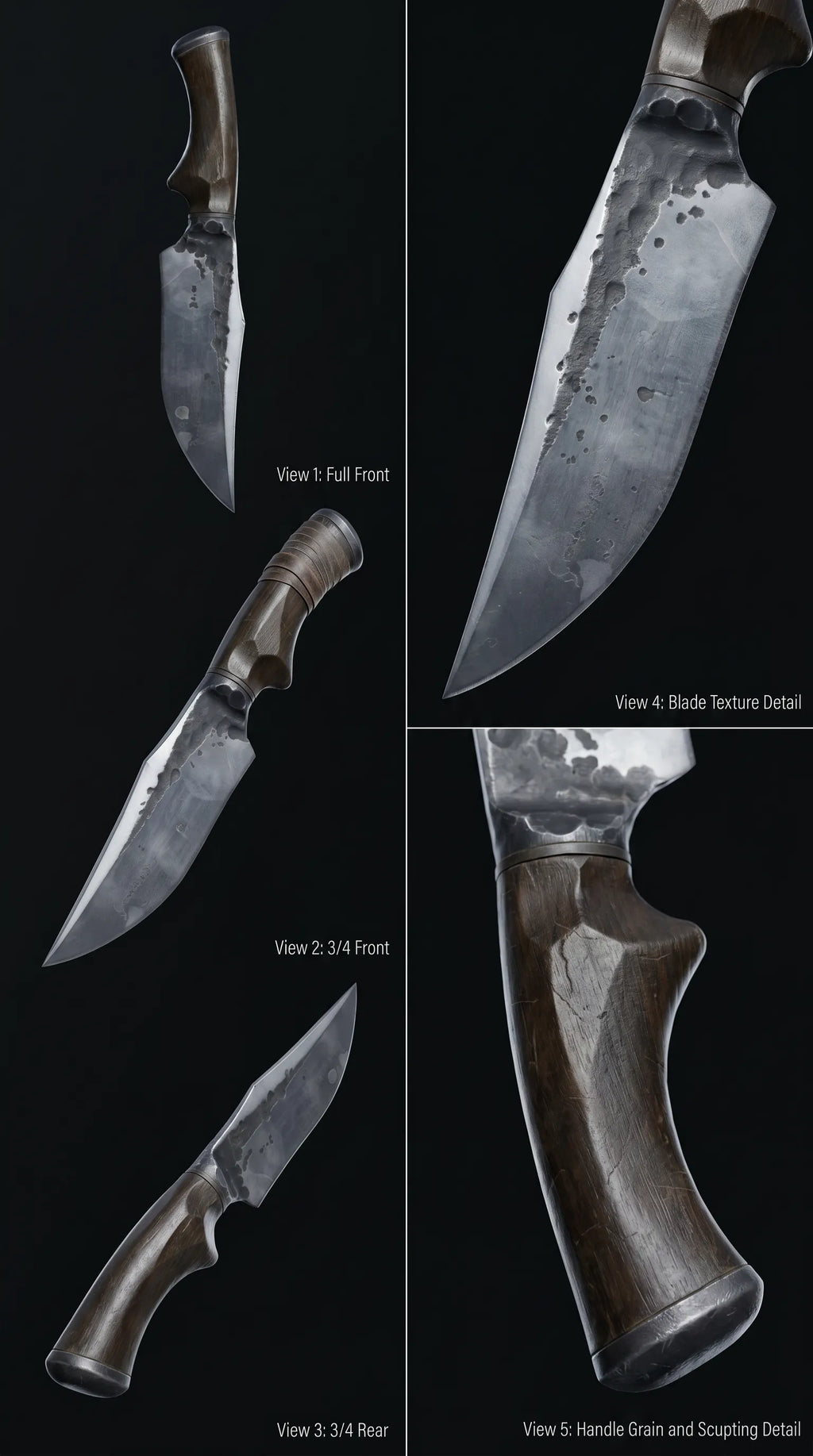 🏕️ Cuțit Wilderness Forged Hunter – Lamă fixă robustă cu mâner din lemn masiv și teacă din piele vintage